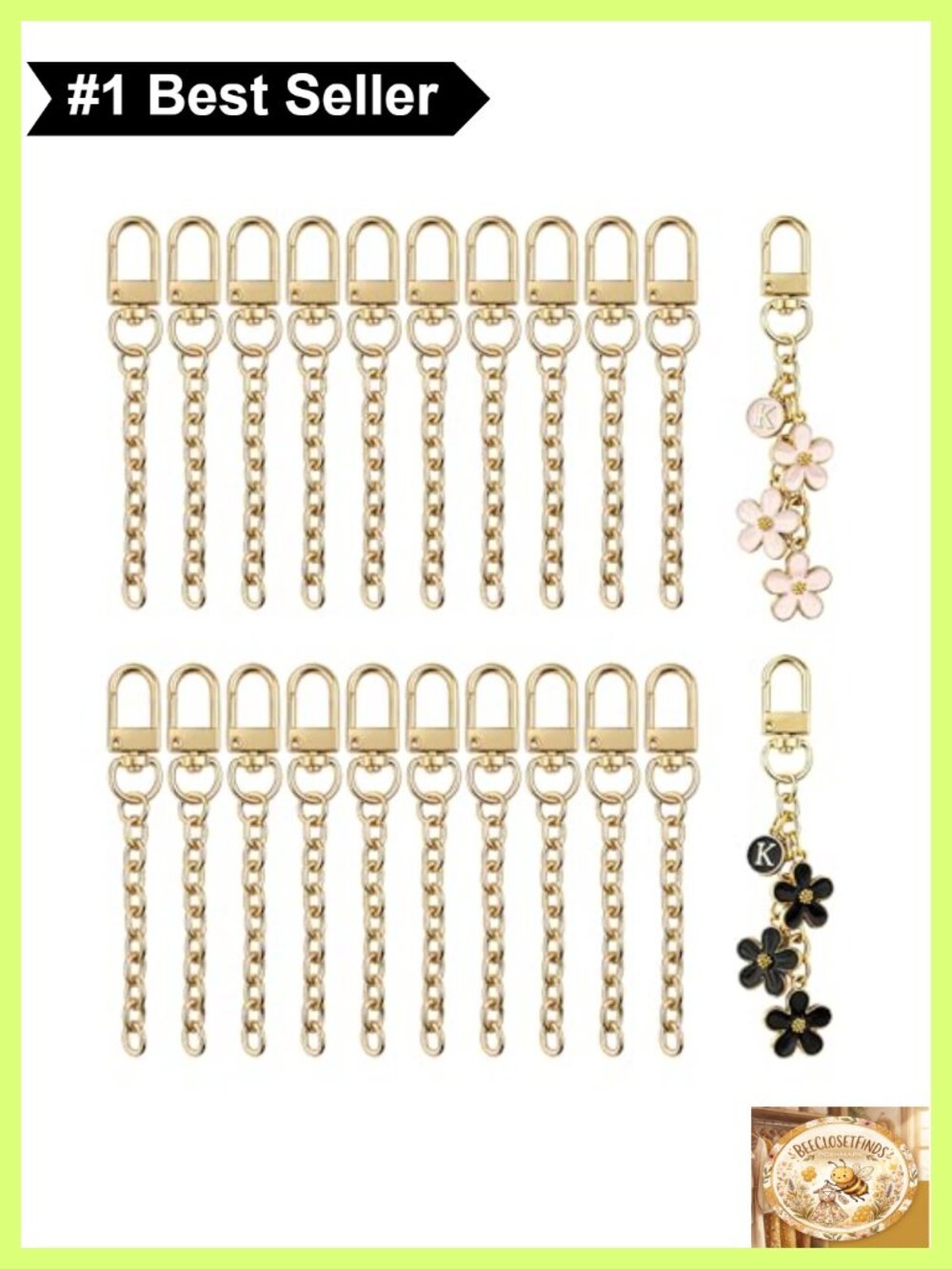 Keychain Making Kit 20 PCS Metal Lobster Claw Clasps Extender Chains DIY Craft